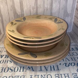 FURIO Made In Italy Pottery 3 pc Dinner Plates and Bowls Place Setting